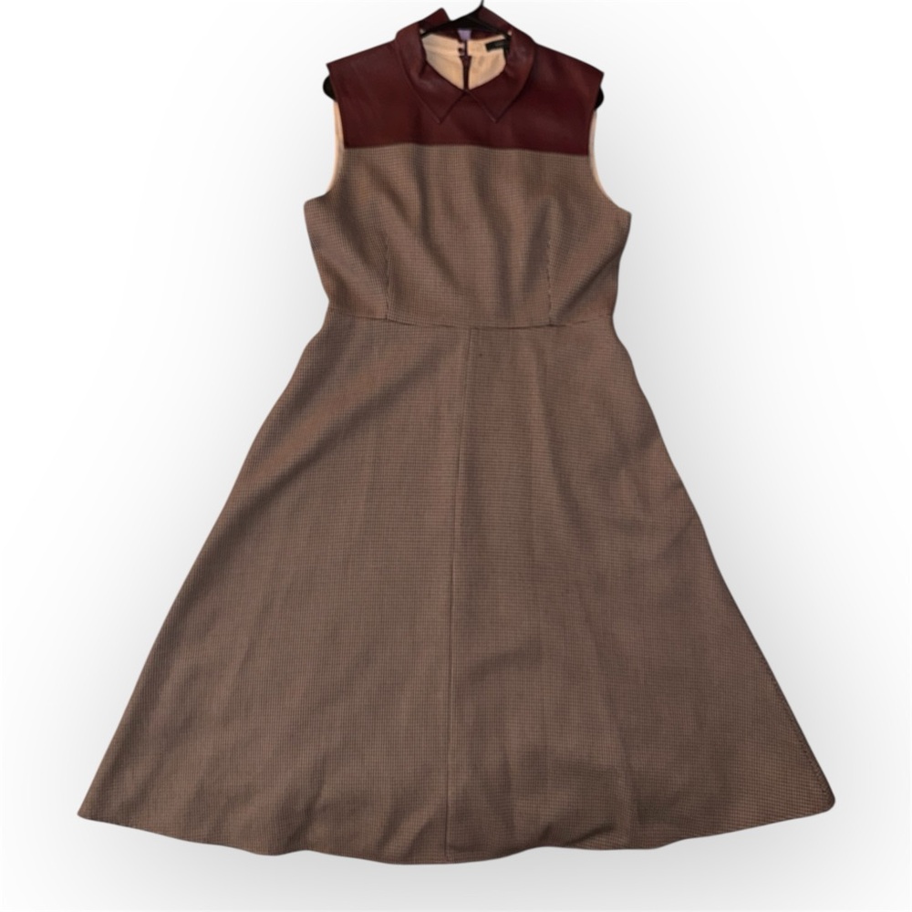 BCBGMaxAzria Brown and Burgundy A-Line Dress